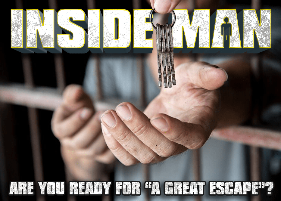Inside Man poster for The Warden escape room