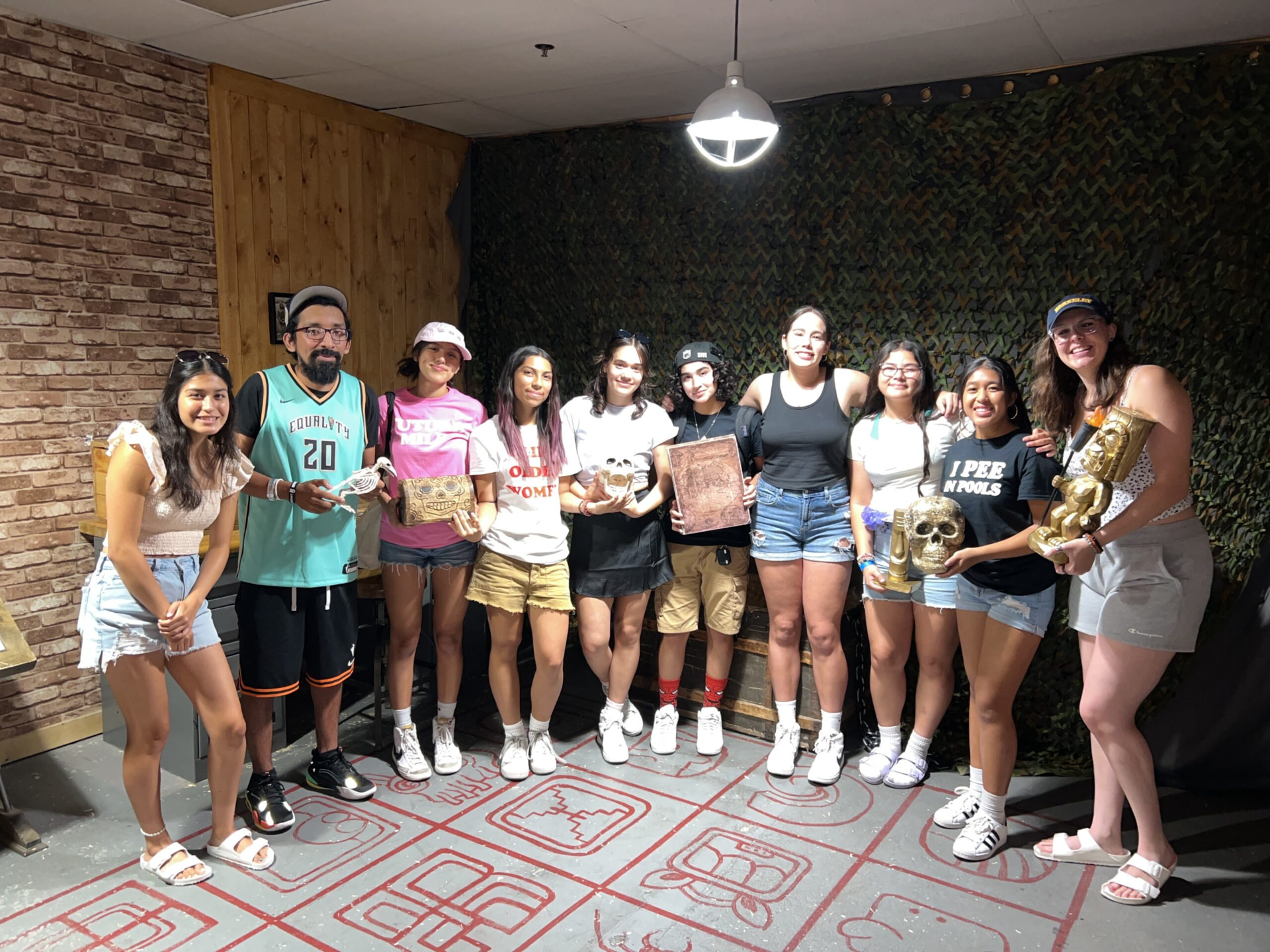 Large birthday group inside a Way of Escape room